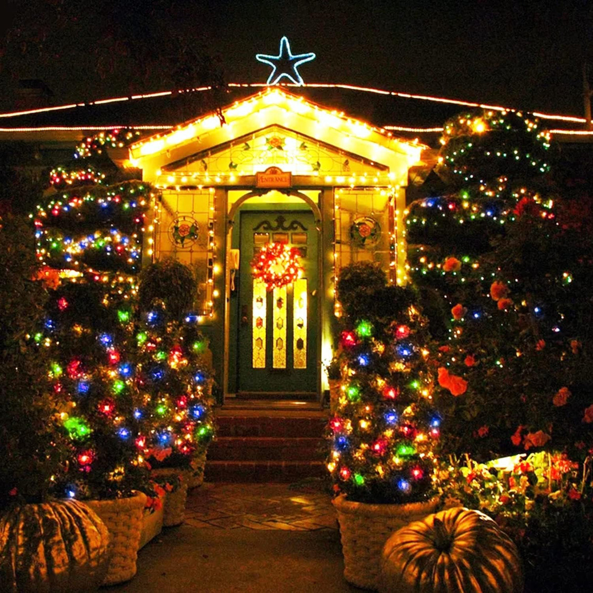 JMEXSUSS Guirnalda de 250 luces LED, luces de Navidad de color blan...