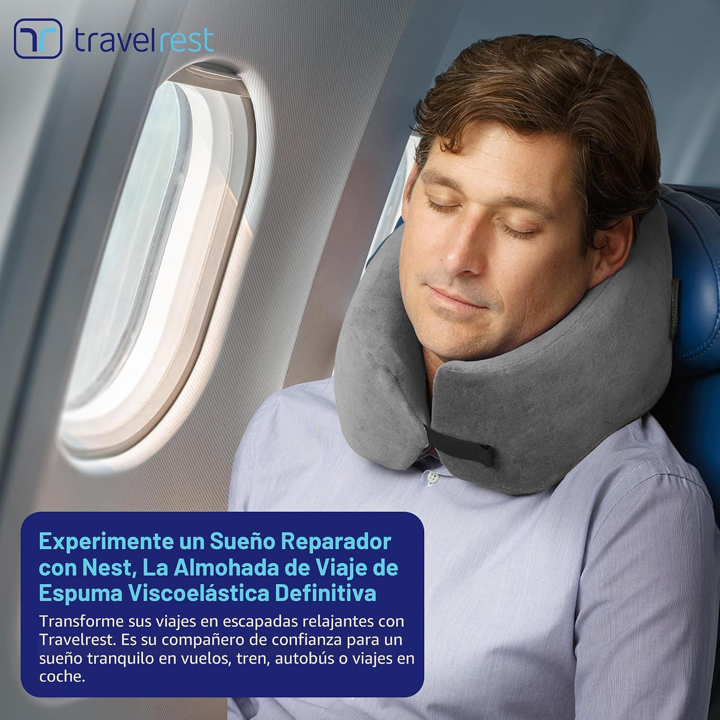 TRAVELREST Nest - Almohada de viaje y almohada para el cuello de es...