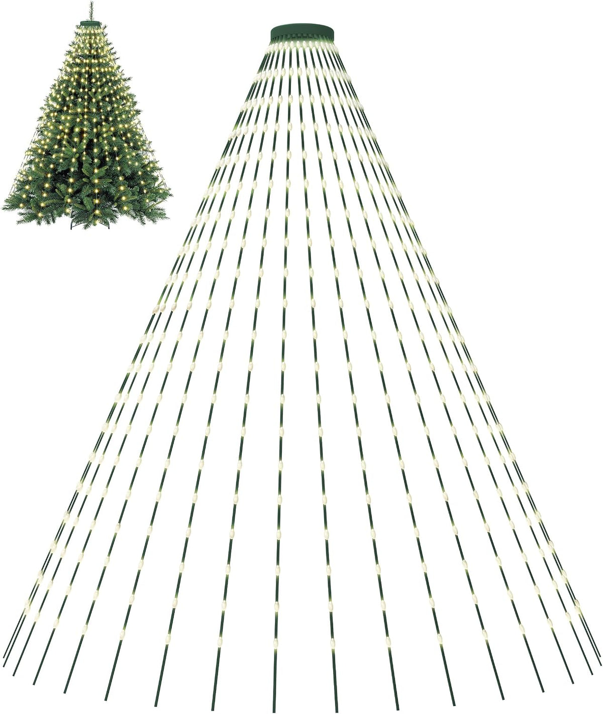 Tomanwai Luces de Árbol de Navidad, 400 luces LED de Navidad con 8...