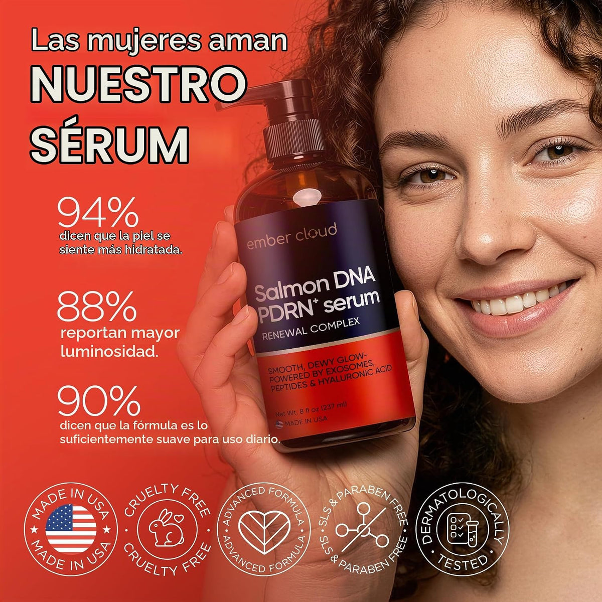 Ember Cloud Salmon DNA PDRN Suero, Ácido Hialurónico, Péptidos, Exo...