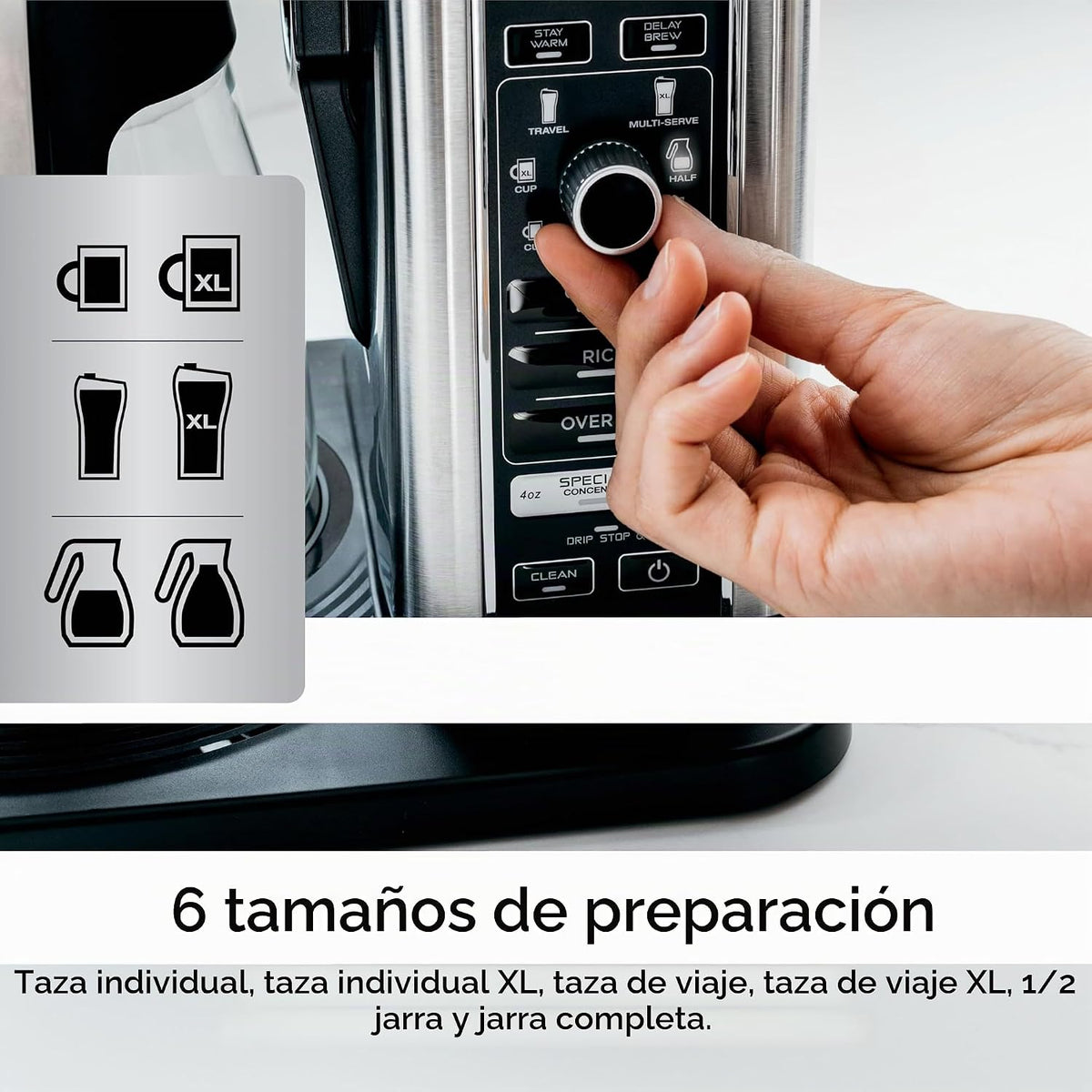 Cafetera Ninja, jarra de 10 tazas, espumador plegable, negro, CM401...