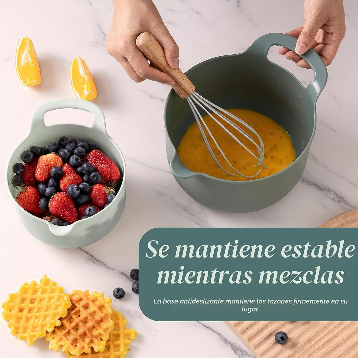 Juego de cuencos de plástico apilables para mezclar Cook with Color...