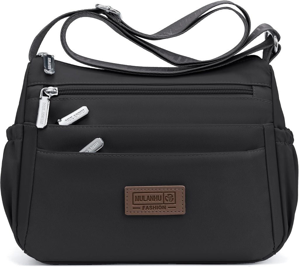 Bolsos cruzados de nailon para mujer, bolsos impermeables con múltiples bolsillos