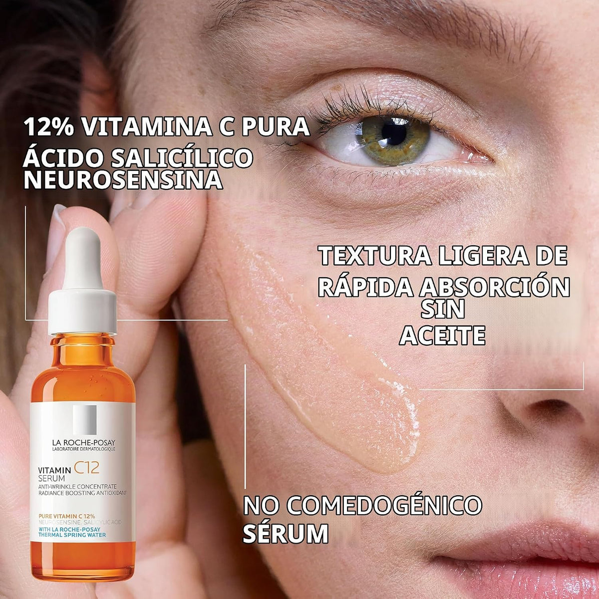 La Roche-Posay Suero puro de Vitamina C al 12% para cara con ácido...