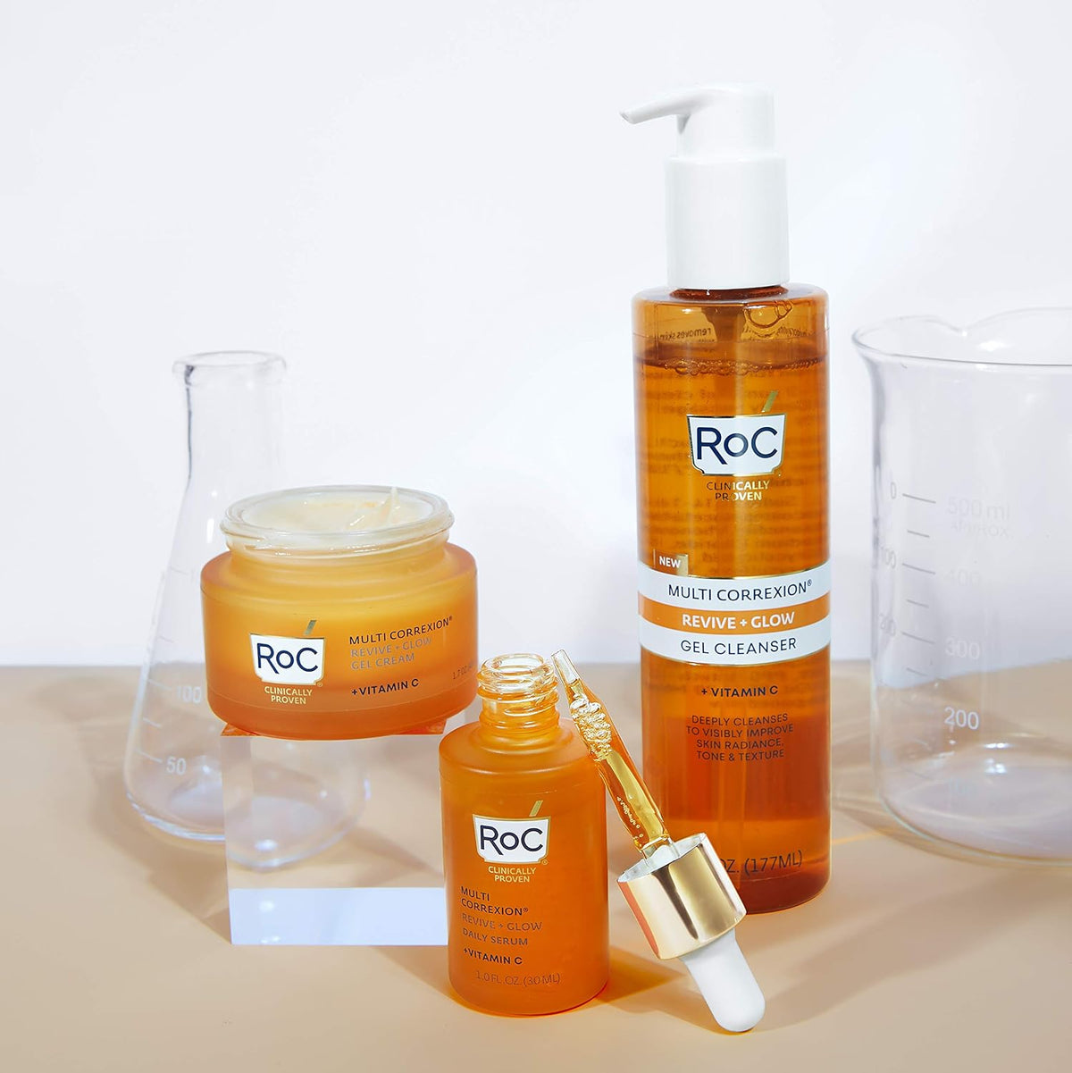 RoC Multi Correxion Revive + Glow 10% Vitamina C Hidratante para el...