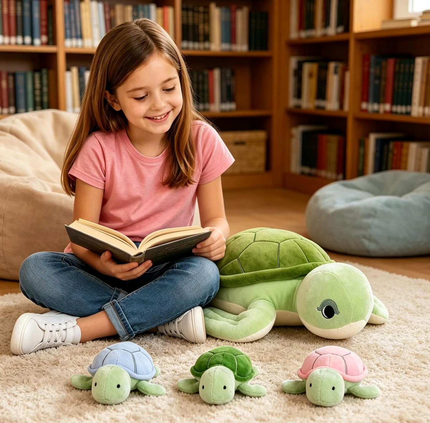 MMguai Mommy Turtle - Animales de peluche con bebés en el interior,...