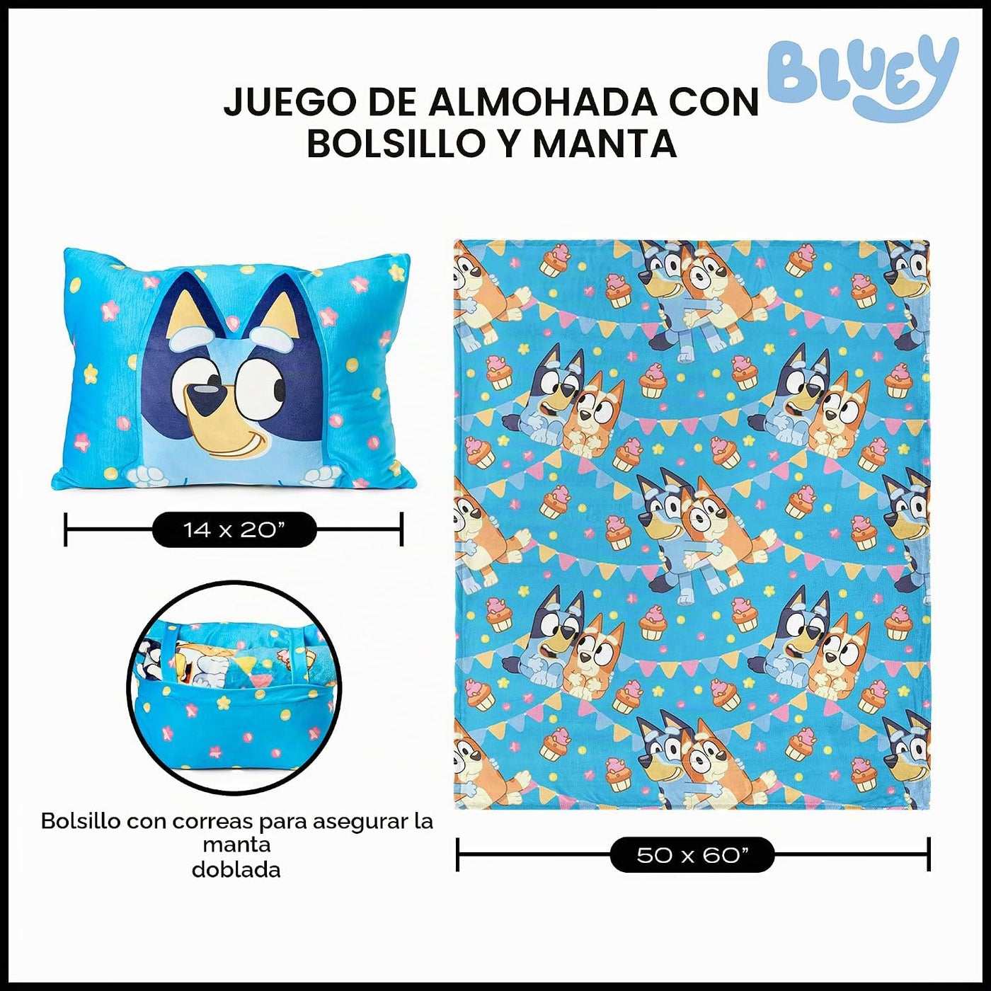 Northwest Bluey Party Pups Manta Throw Silk Touch de 50 x 60 pulgad...