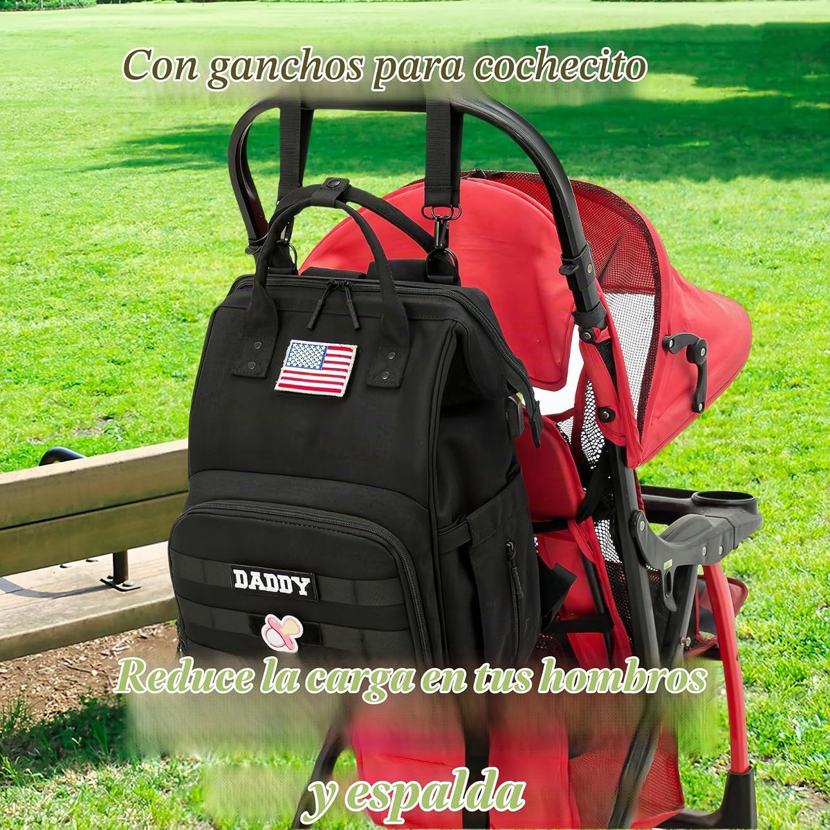 QWREOIA Mochila para pañales para papá y mamá con puerto de carga U...