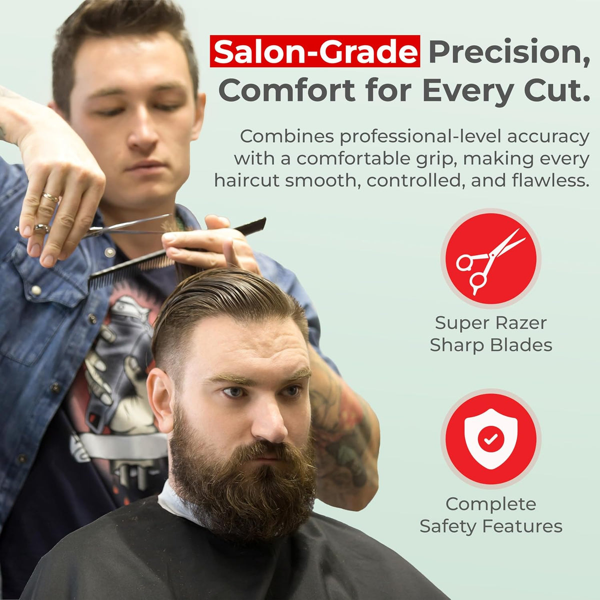Suvorna Tijeras Profesionales de Corte de Pelo - Tijeras de Barbero...