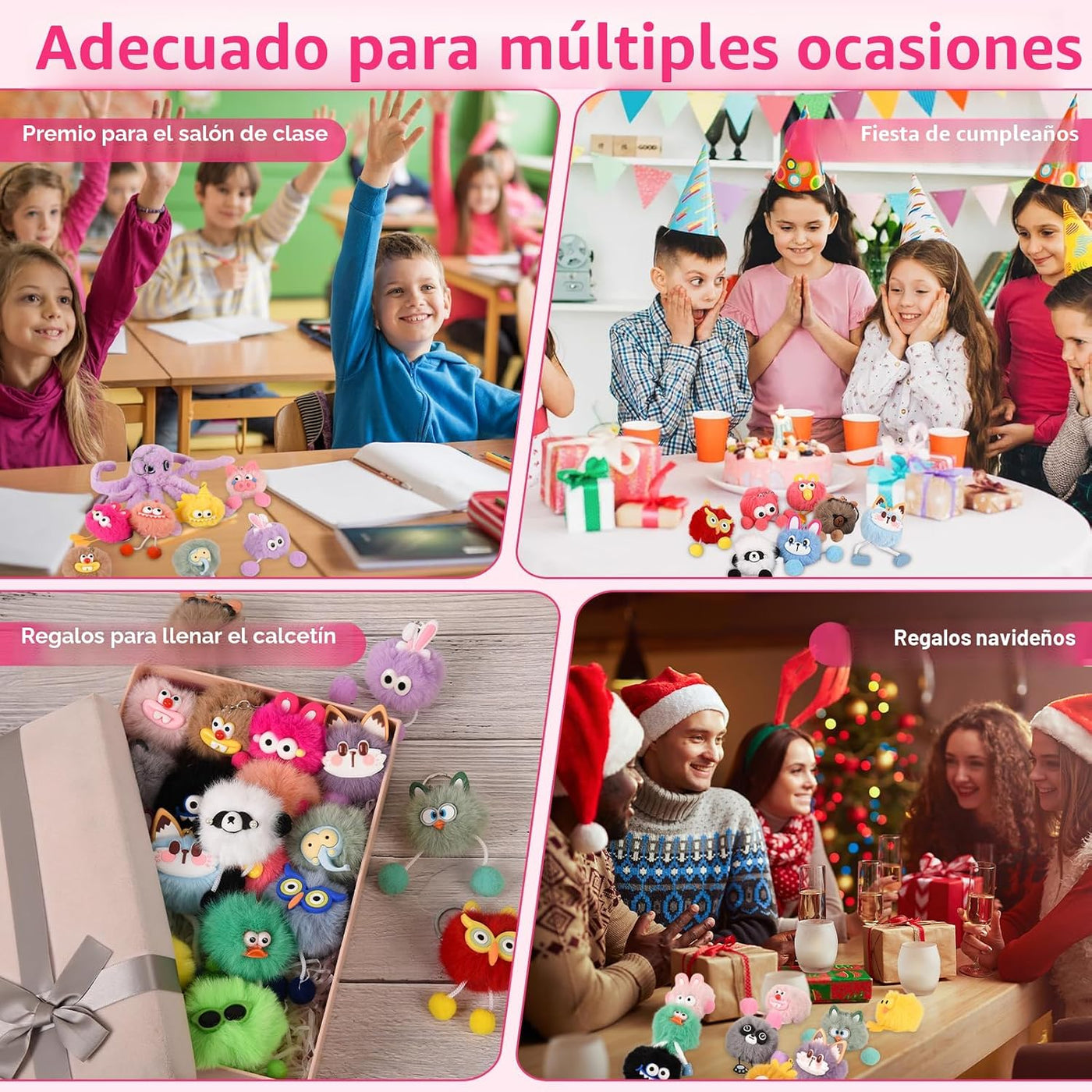LiYiQ 30 piezas de lindos llaveros de peluche kawaii a granel para...