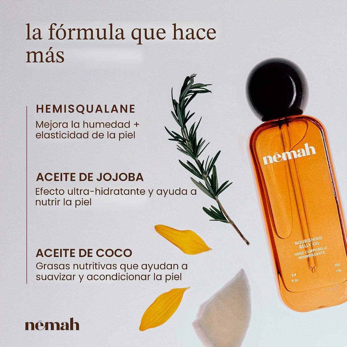 Nemah Aceite de vientre para mujeres embarazadas, aceite de estrías...