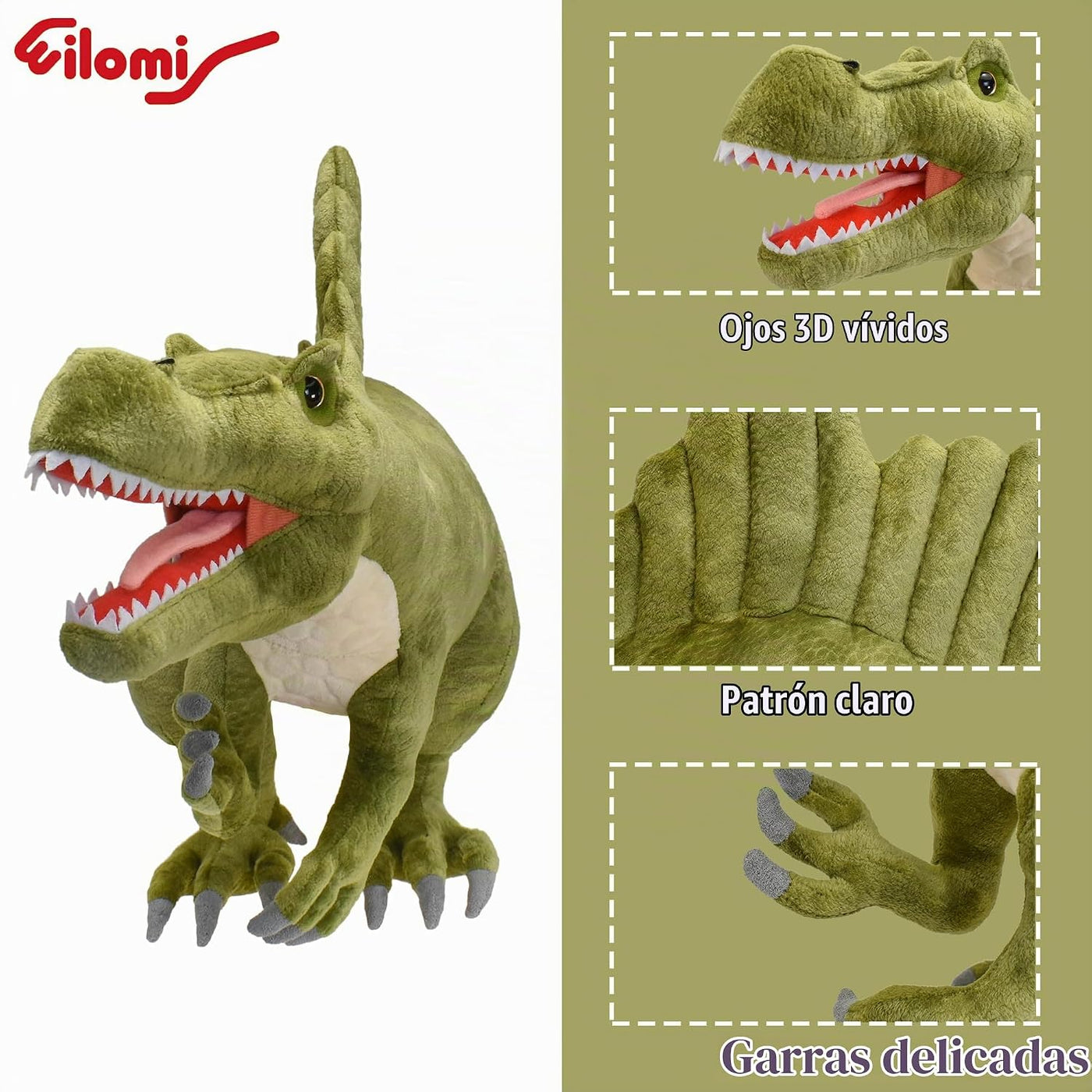 Wilomis Animales de peluche de dinosaurio, dinosaurio de espinosaur...