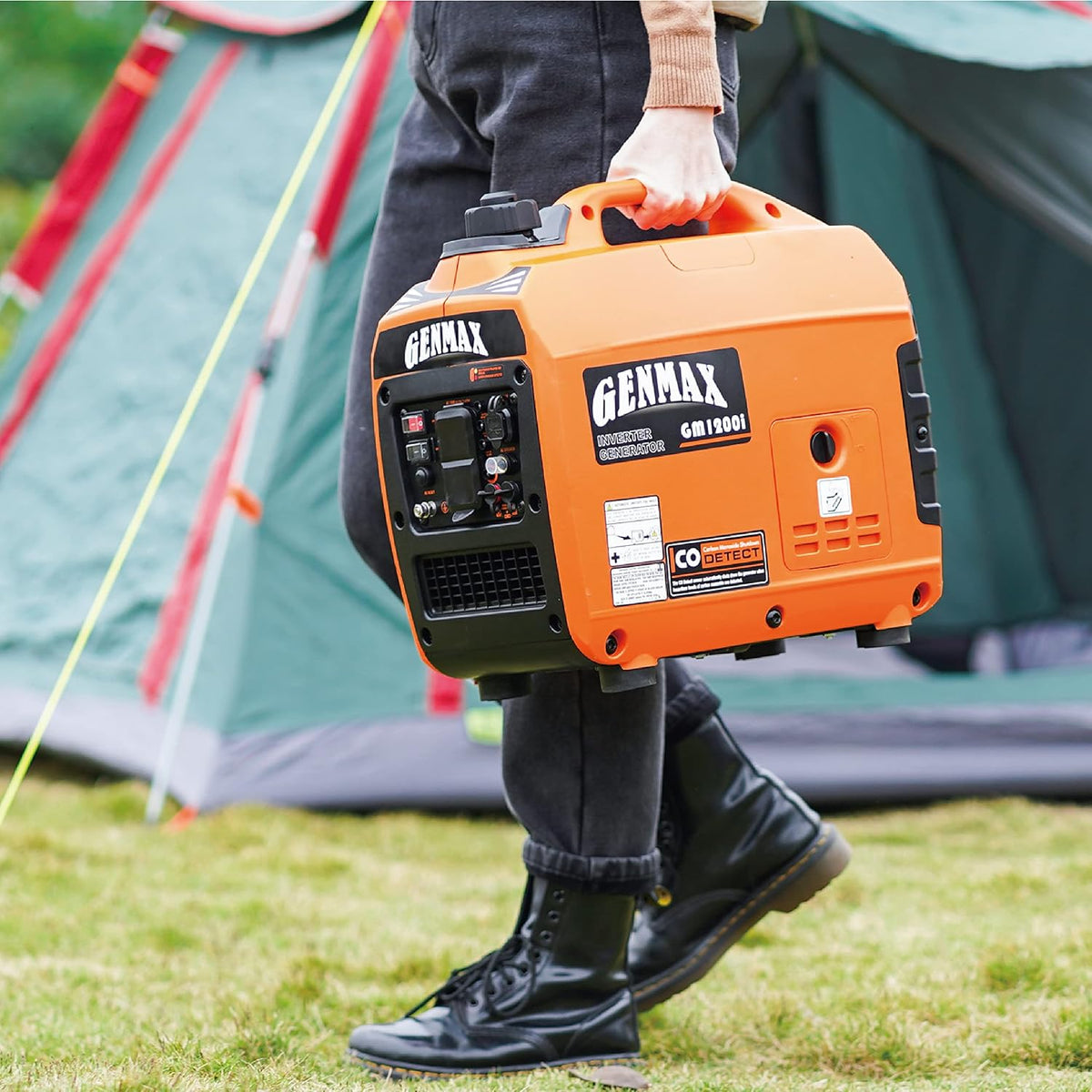 GENMAX Generador portátil, motor de gas ultra silencioso de 1200 W,...
