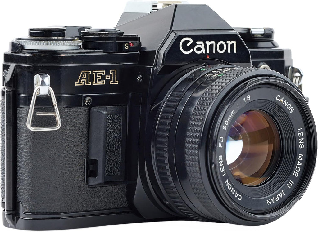 Cámara de película Canon AE-1 35 mm SRL con enfoque manual (negra)...