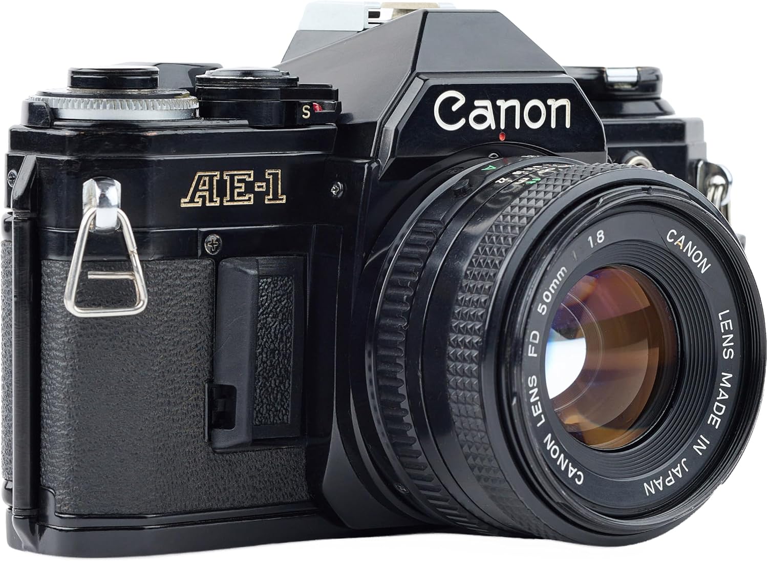 Cámara de película Canon AE-1 35 mm SRL con enfoque manual (negra)...