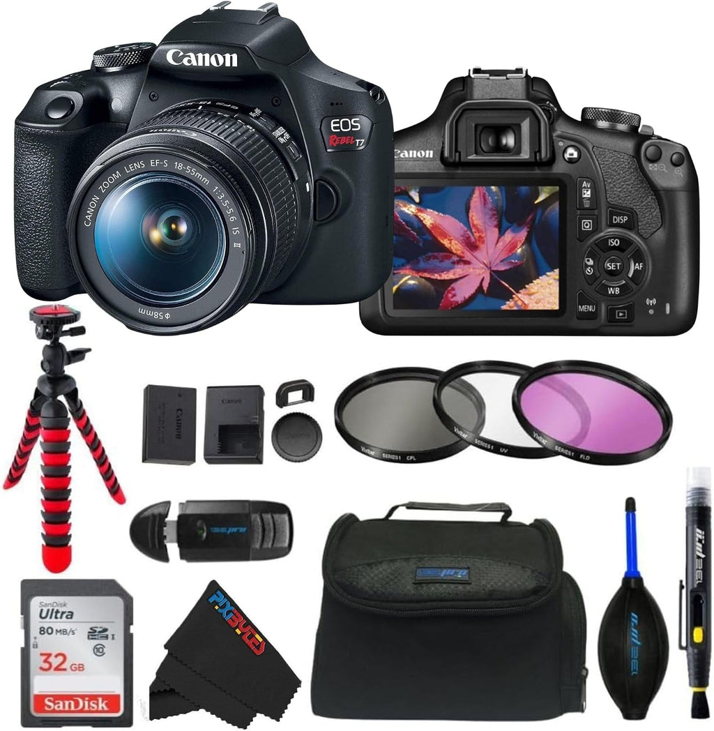 Canon EOS Rebel T7 DSLR Cámara con lente de 18-55 mm (Negro) (Renov...