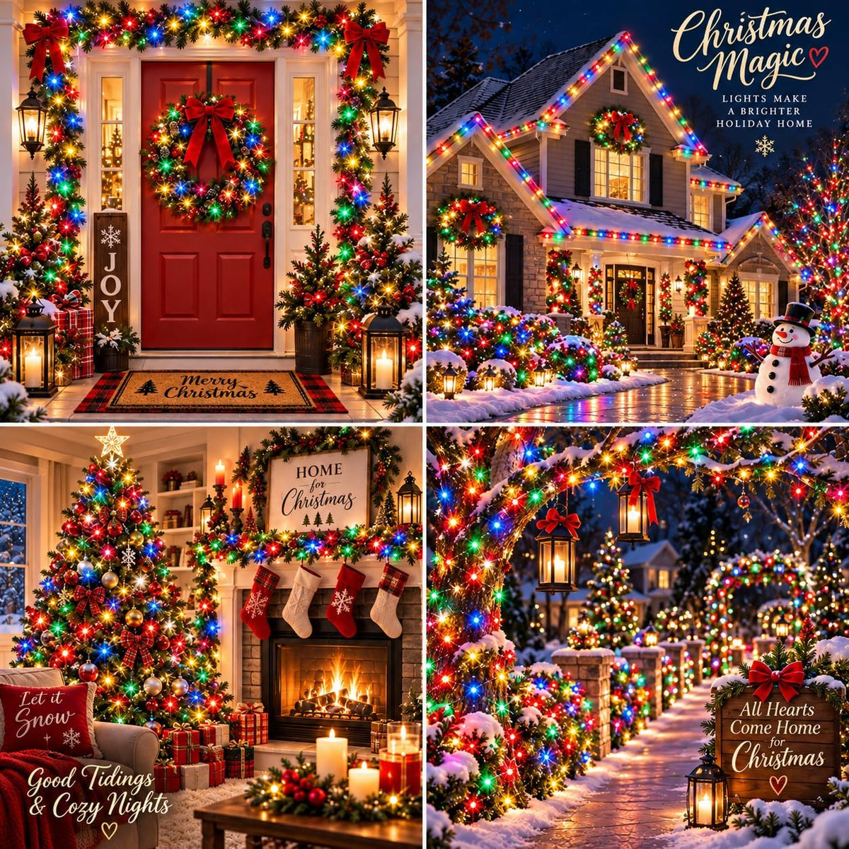BHCLIGHT Guirnalda de luces de Navidad de 240 LED para interiores y...