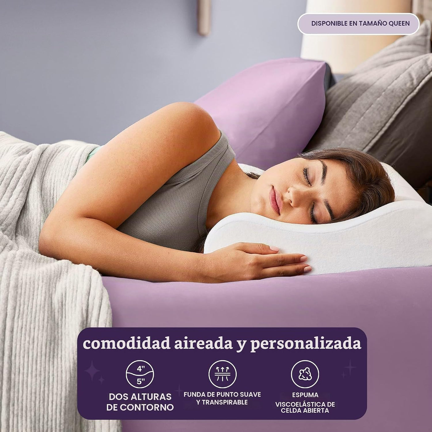 Sleep Innovations - Almohada de espuma viscoelástica con contorno,...