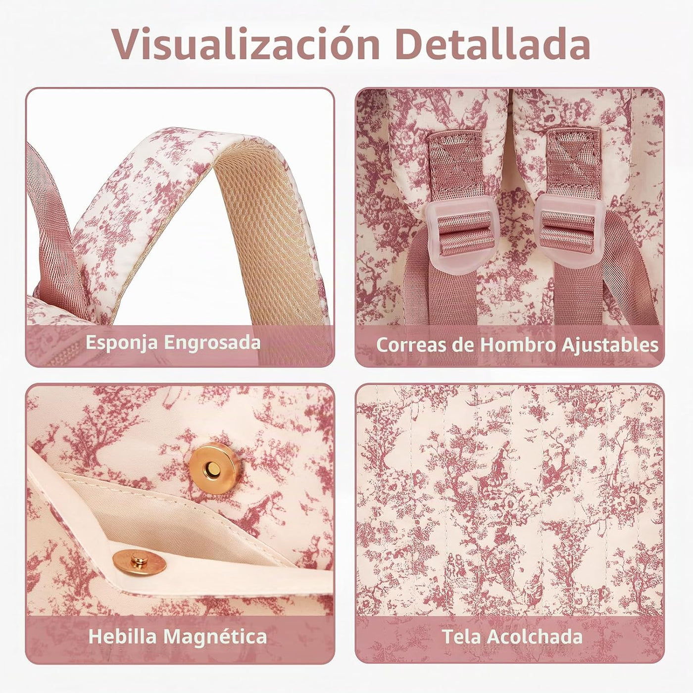 YESFIXS Mochila acolchada para pañales, mochila grande con estampad...