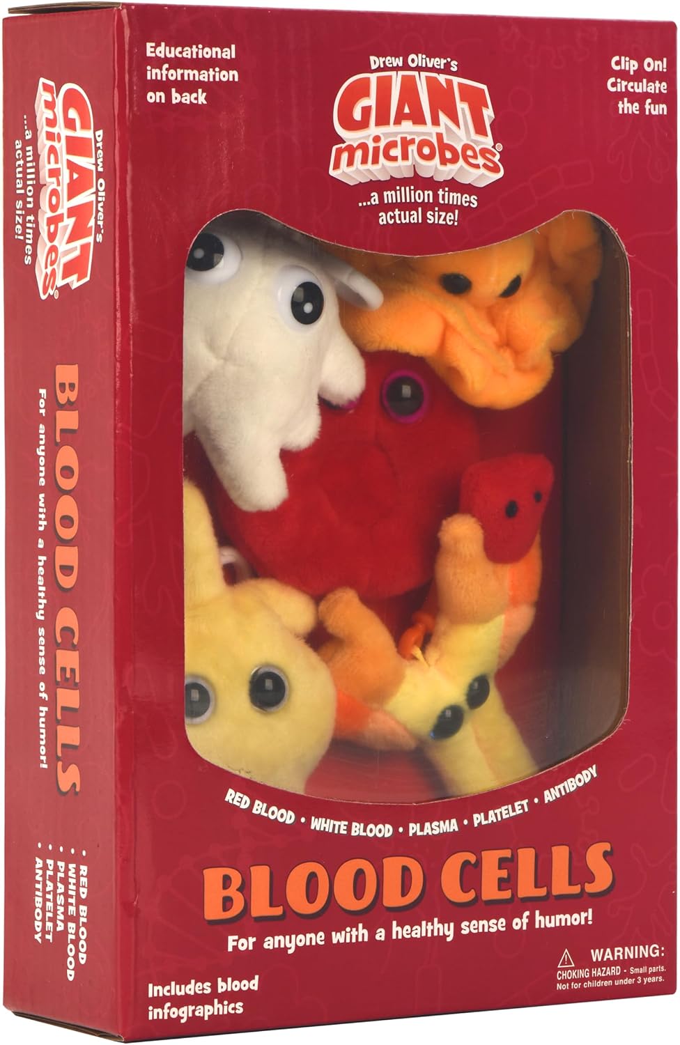 GIANT MICROBES Caja de regalo con temática de células sanguíneas, l...