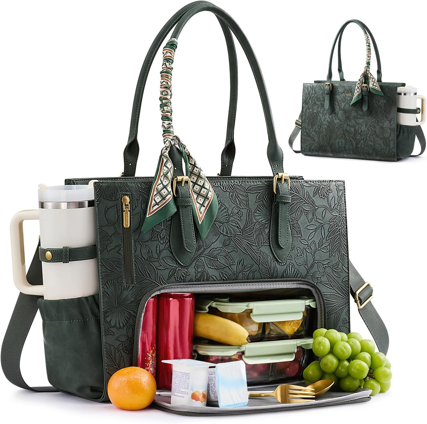 LOVEVOOK Bolsa de almuerzo para mujer, bolsa para laptop de 15.6 pu...