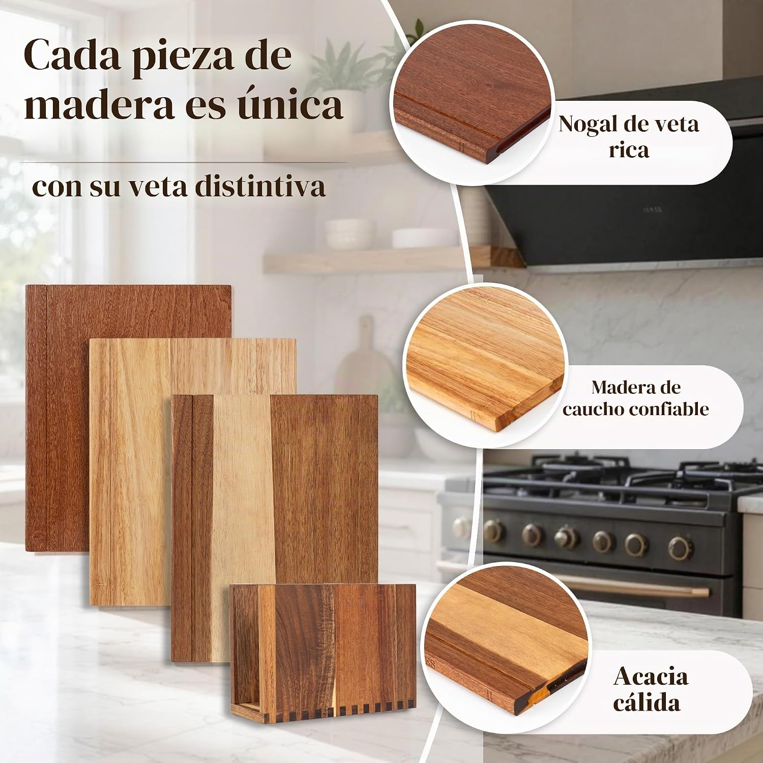 Juego de tablas de cortar libros con soporte de madera para cociner...