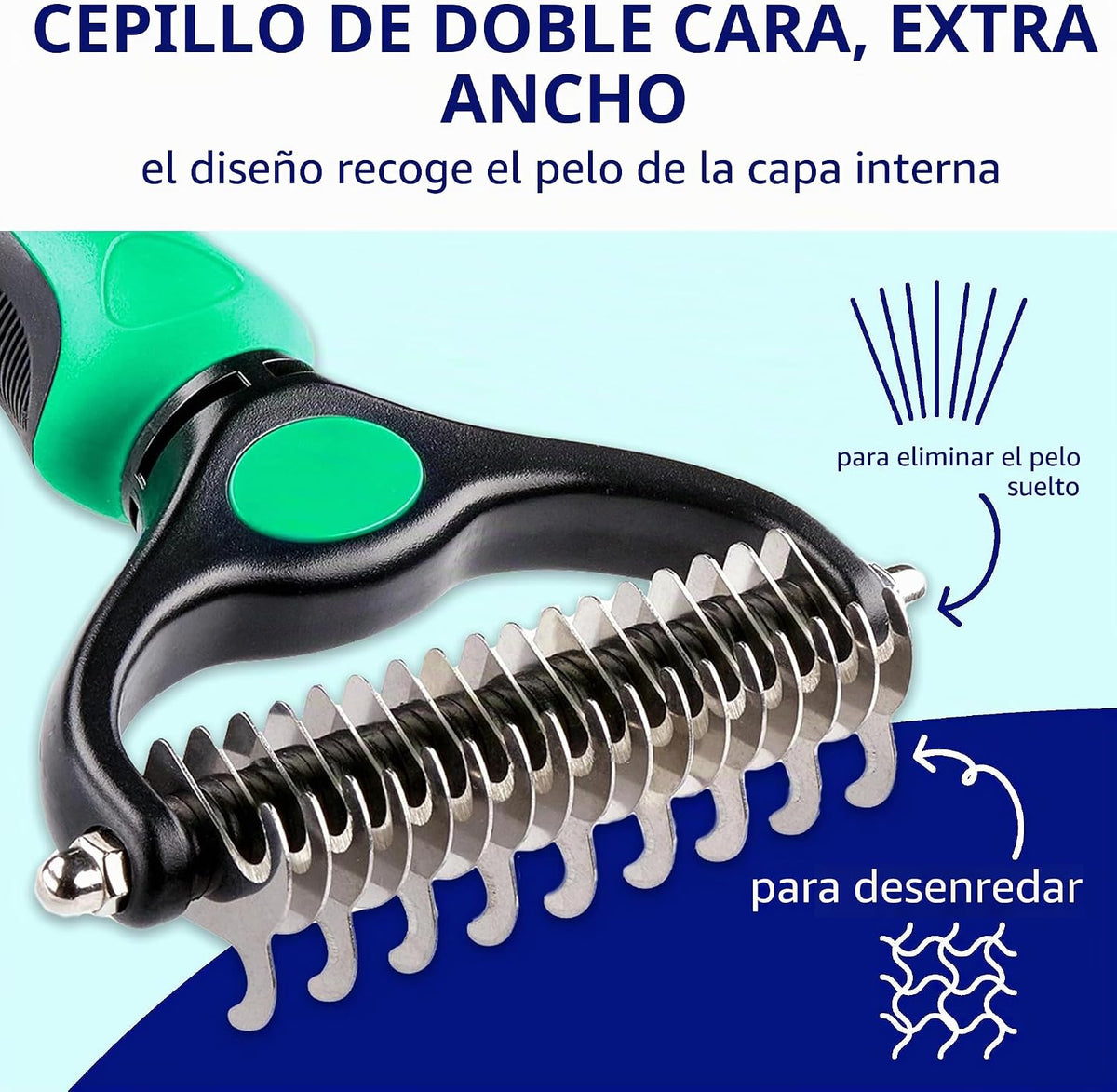 Pat Your Pet Combo de cepillo de deshedding y peine de metal para g...