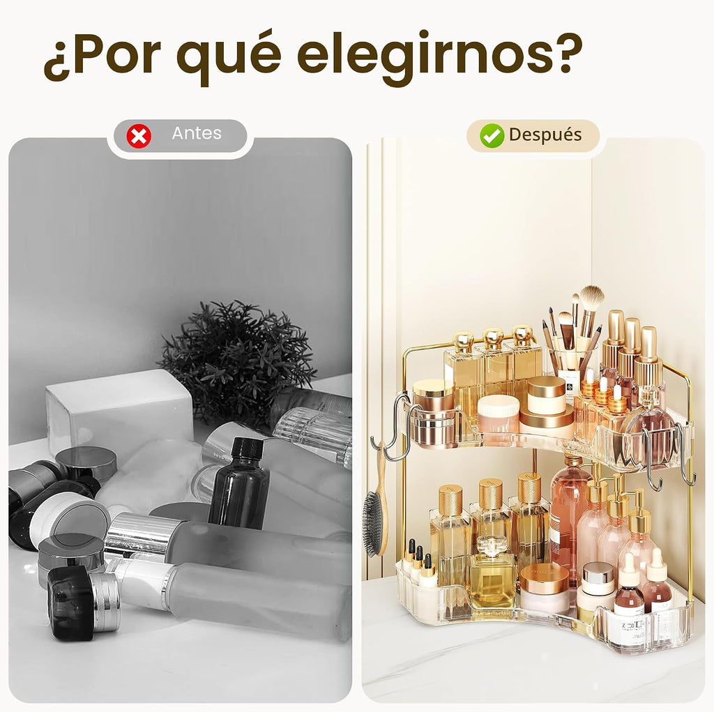 Kinkota Organizador de esquina para encimera de baño, organizador d...