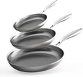 COOKER KING Juego de 3 sartenes no tóxicas (8 + 10 + 12 pulgadas),...
