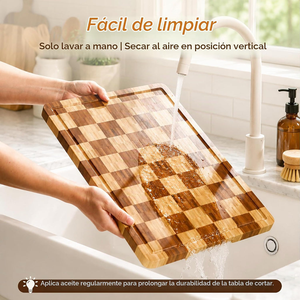 Tablas de cortar de bambú para cocina, tabla de cortar de madera de...