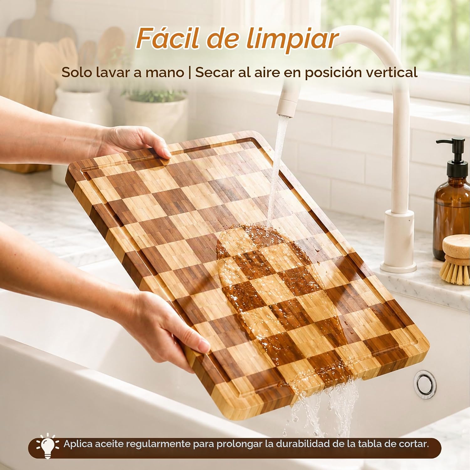 Tablas de cortar de bambú para cocina, tabla de cortar de madera de...