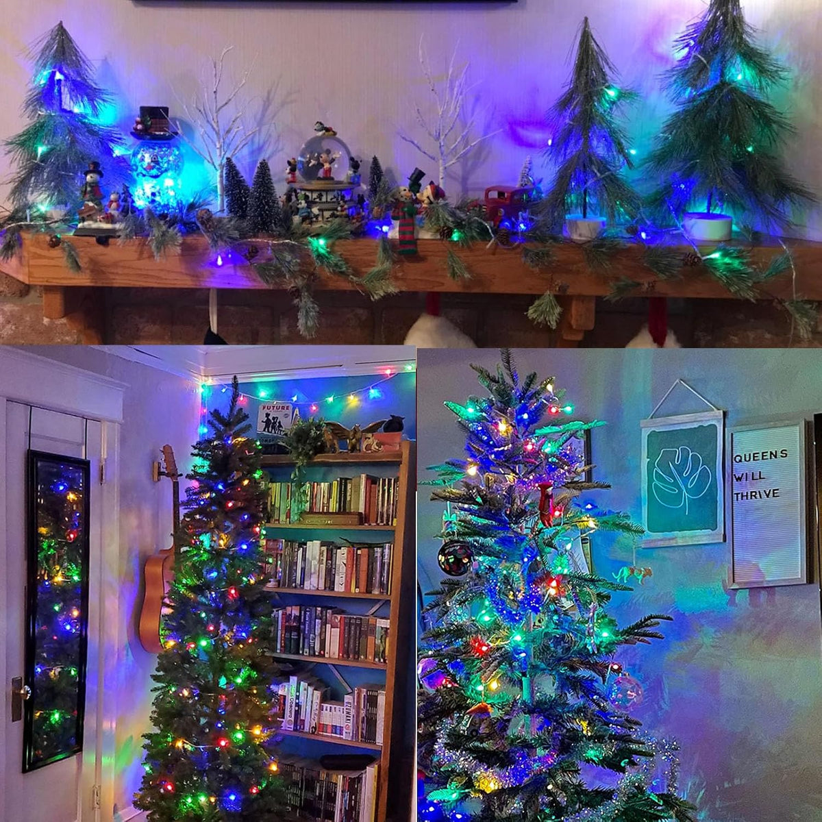 VTECHOLOGY 66 pies 200 LED multicolor árbol de Navidad luces cadena...