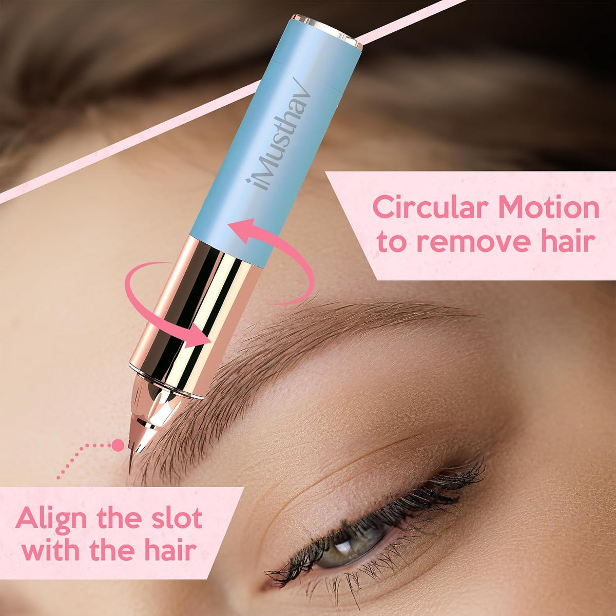 iMusthav Cortador de cejas eléctrico impecable para mujeres con bat...