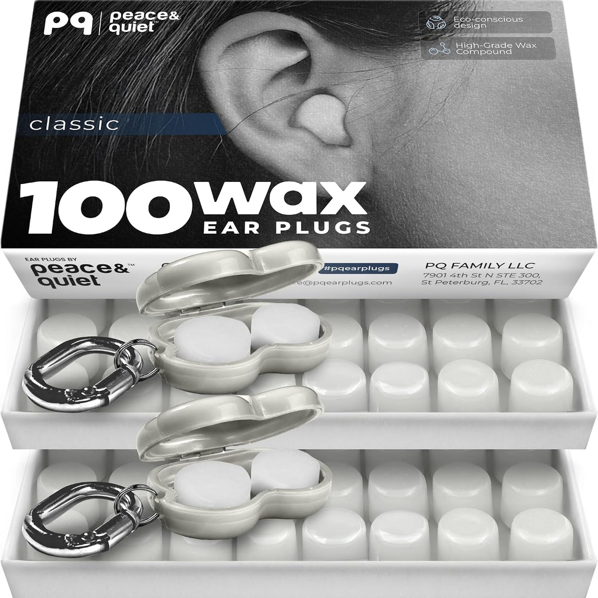 Peace&amp;Quiet PQ 100 - Tapones para los oídos de cera para dormir...