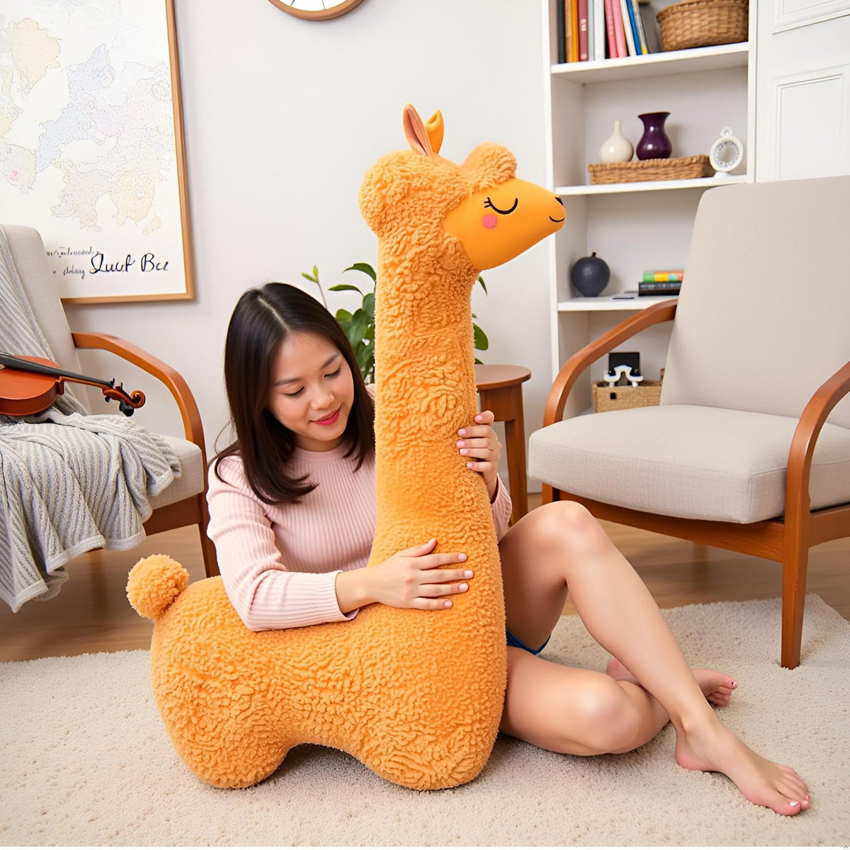 Ryttir Almohada de peluche grande de 40 pulgadas, 15% de llama, alm...