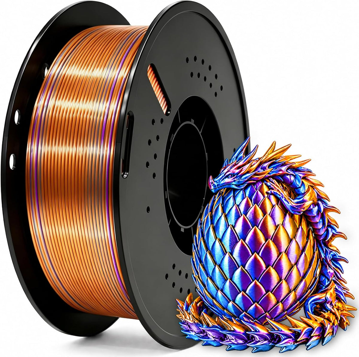 Frucindra Filamento de impresora 3D PLA+ de seda presecado, filamen...