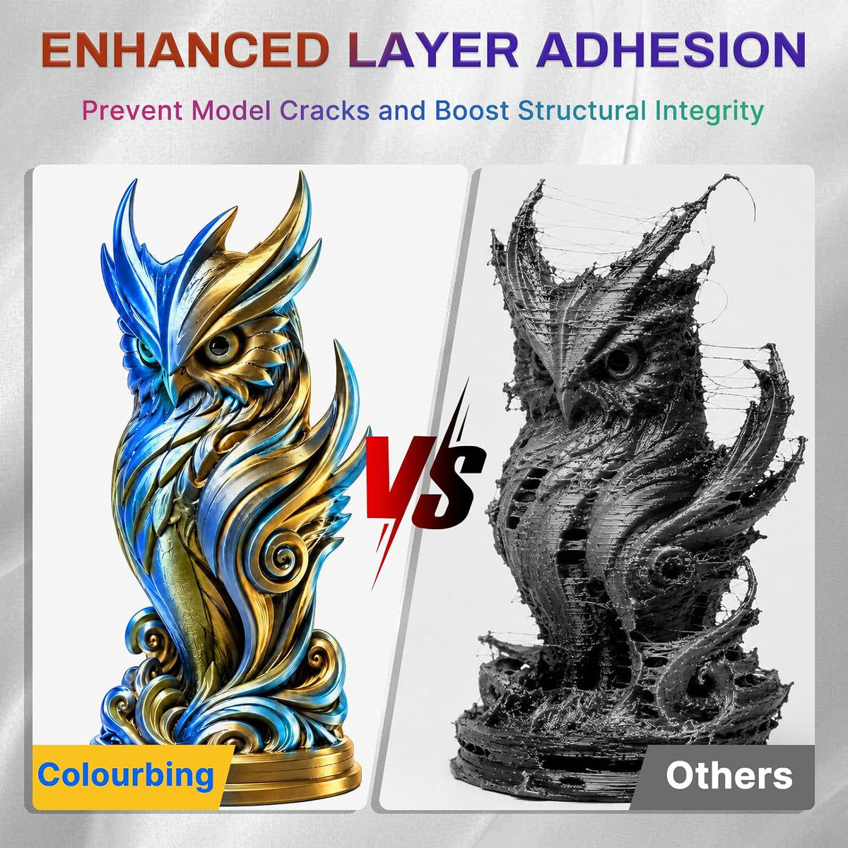 Colourbing Filamento de impresora 3D PLA+ de seda presecada de dobl...