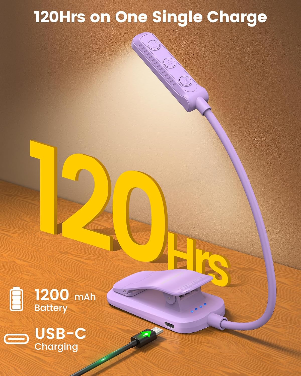 Paquete de 2 luces para libro Glocusent, luz compacta con clip de 5...
