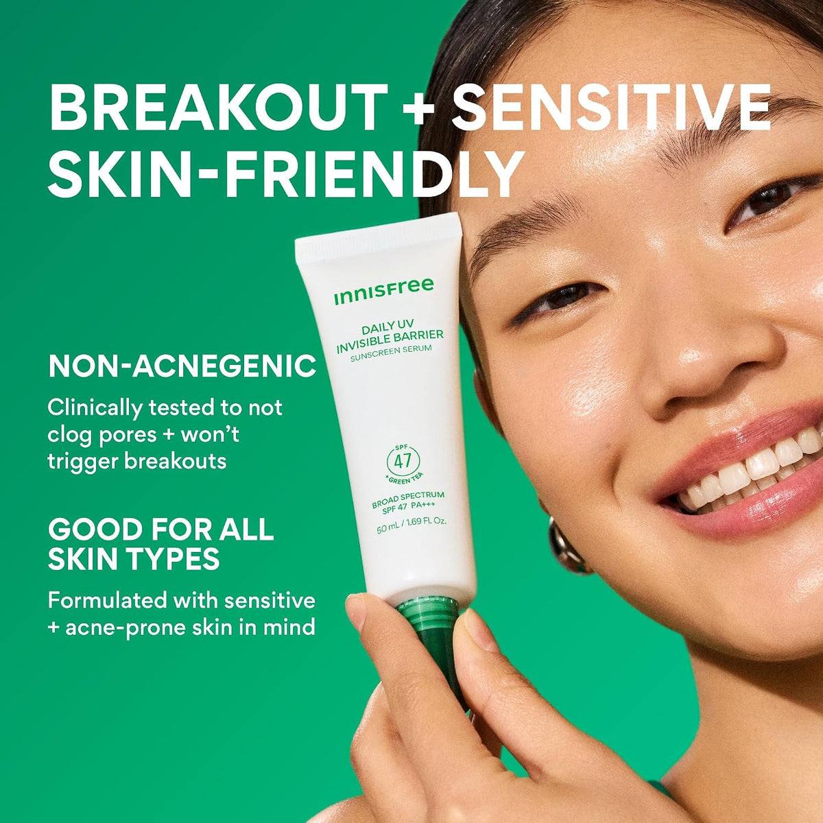 innisfree Suero protector solar de barrera invisible UV diario, amp...