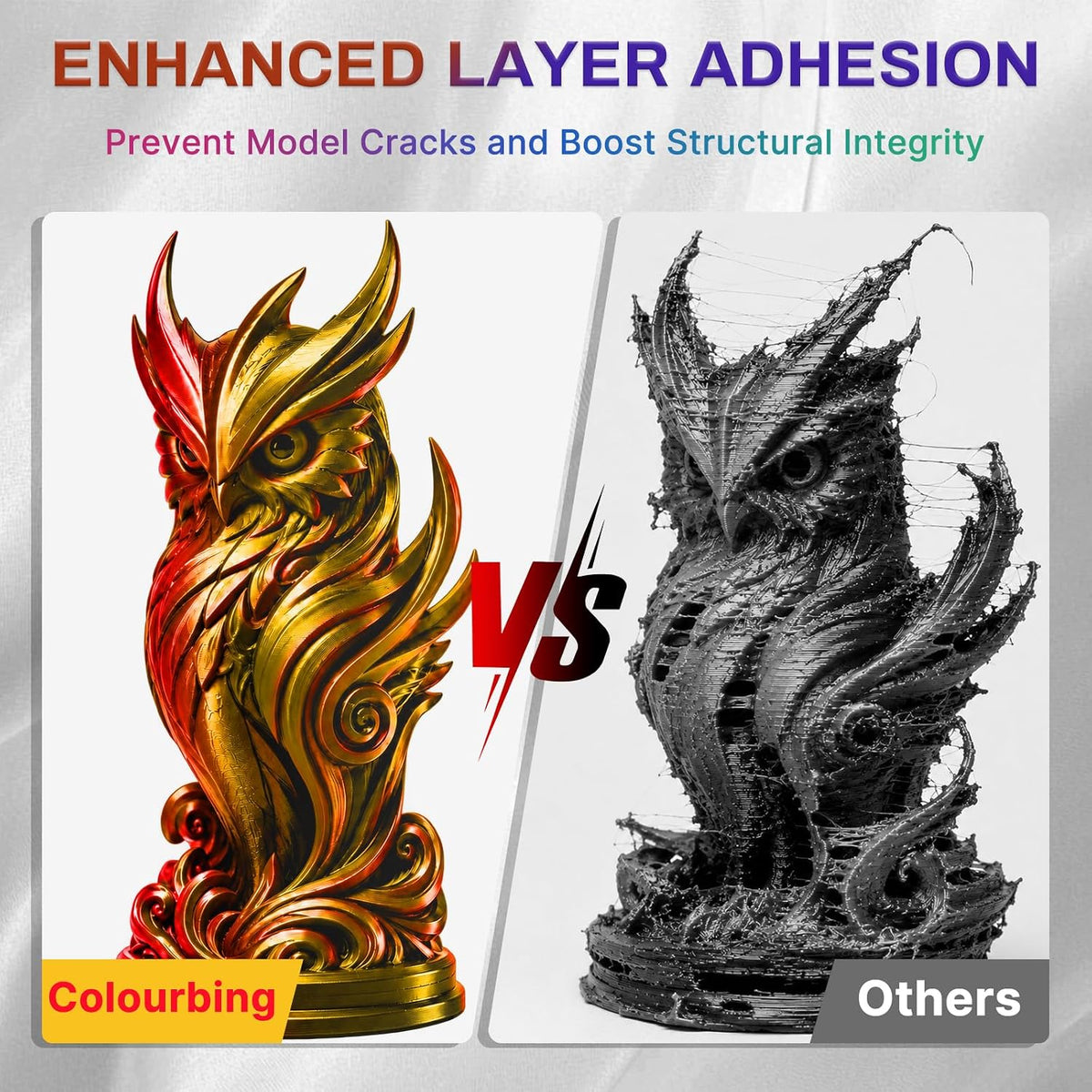 Colourbing Filamento de impresora 3D PLA+ de seda presecada de dobl...