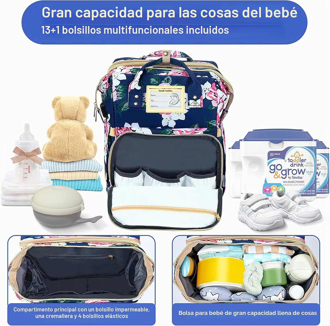 GurZinn Mochila para Pañales con Estación de Cambio, Plegable para...
