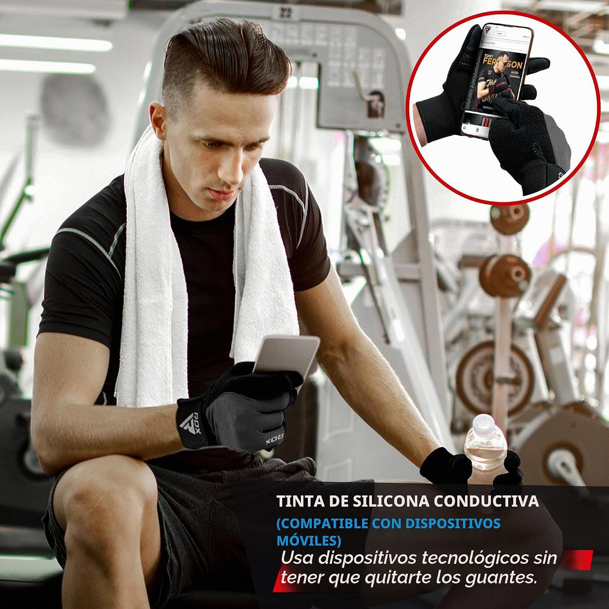 Guantes de levantamiento de pesas RDX para gimnasio, de dedo comple...