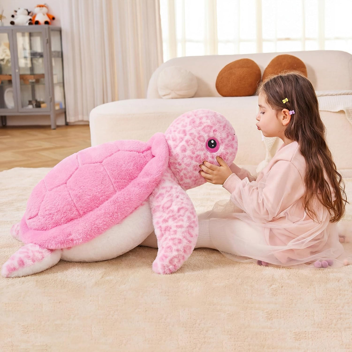IKASA Juguete de peluche de tortuga marina gigante, juguetes suaves...