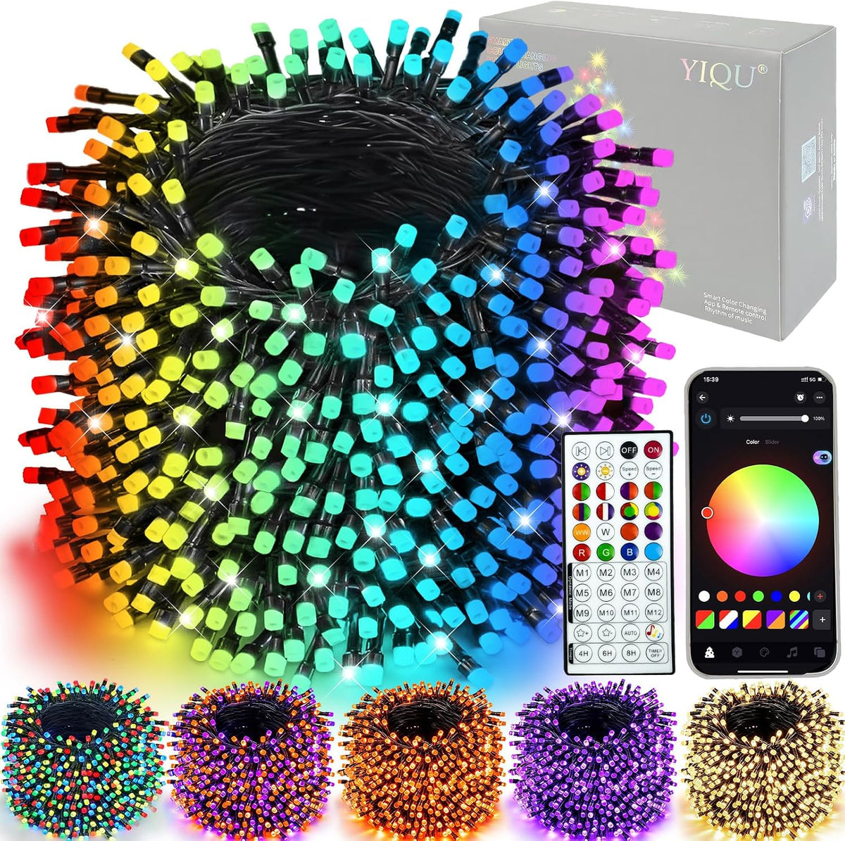 Luz inteligente de Halloween que cambia de color 264FT 800 LED nara...