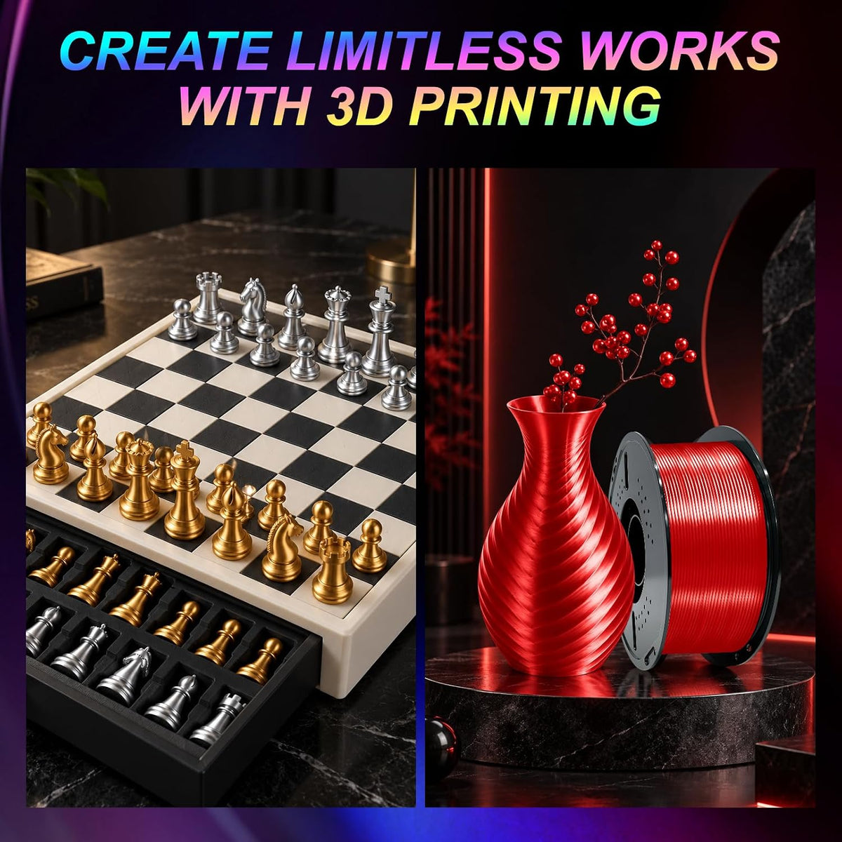 Colourbing Filamento de impresora 3D PLA+ de seda preseca de 0.069...