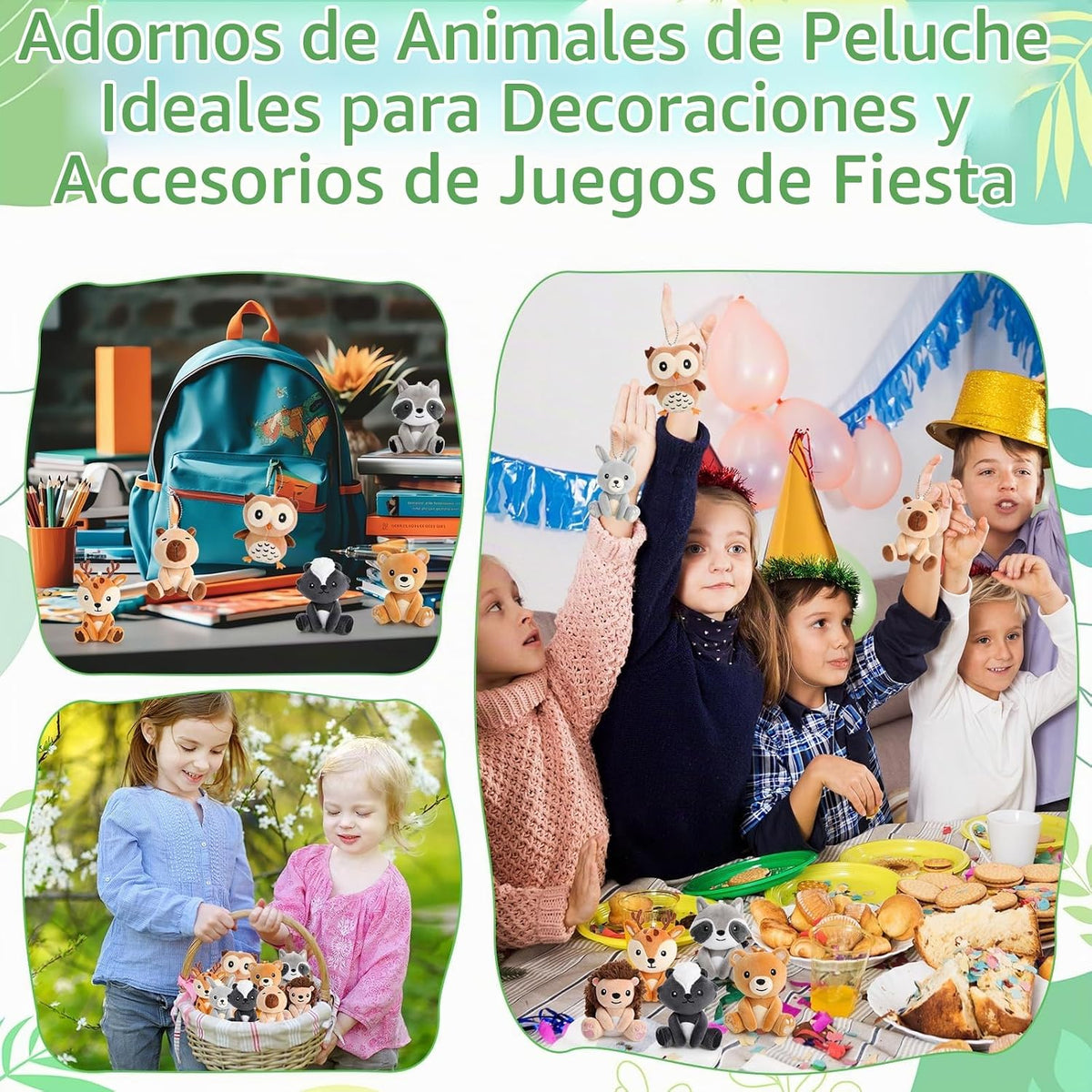 Aoriher - Juego de 9 animales de peluche de bosque a granel de 4 pu...