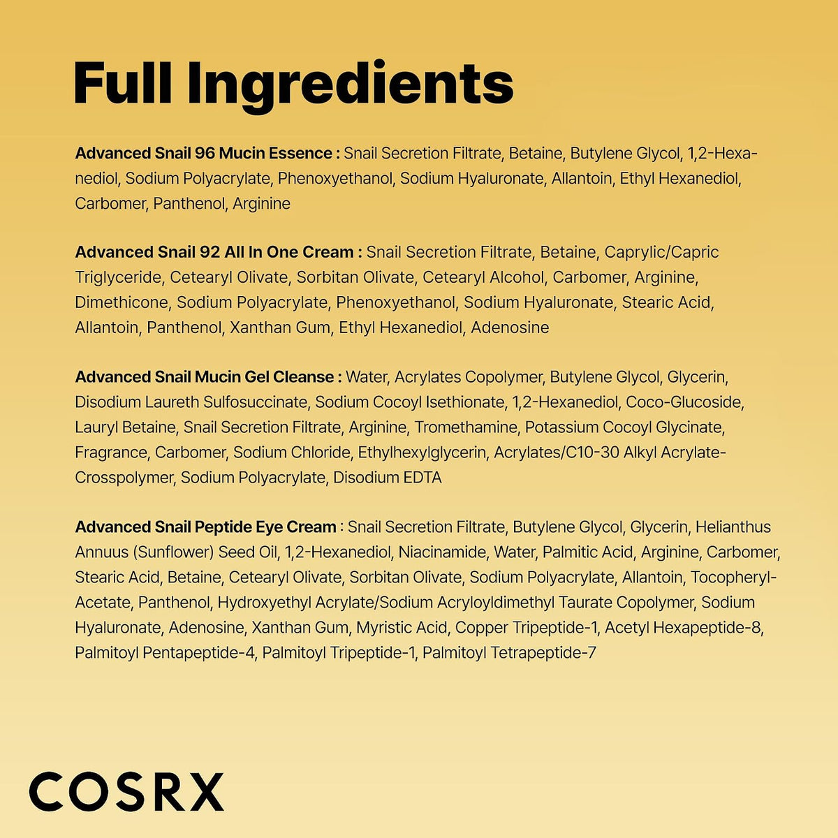 COSRX Todo sobre Snail Mucin Korean Skin Care Set, Mini Travel Esse...