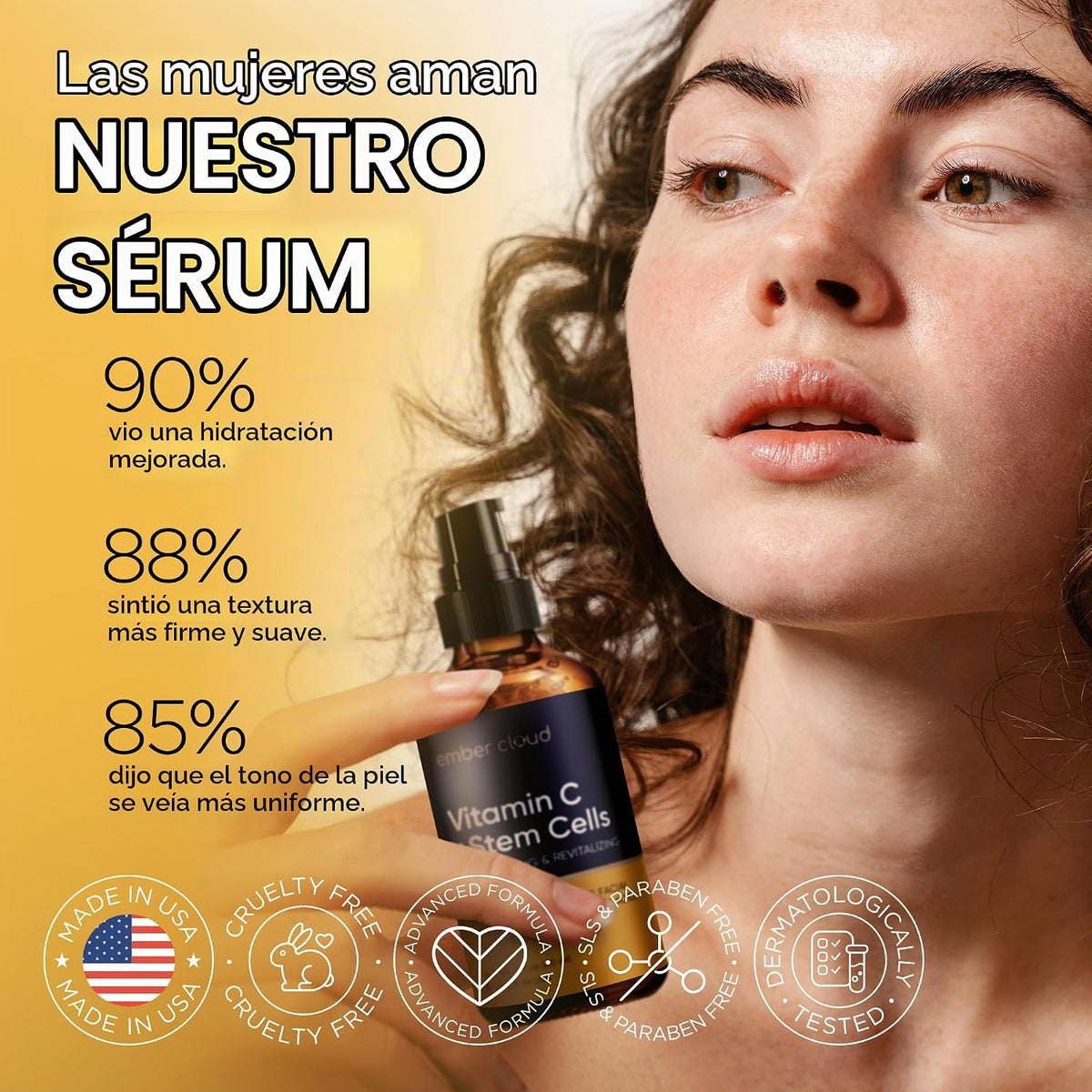 Ember Cloud Suero de vitamina C para rostro con células madre y áci...