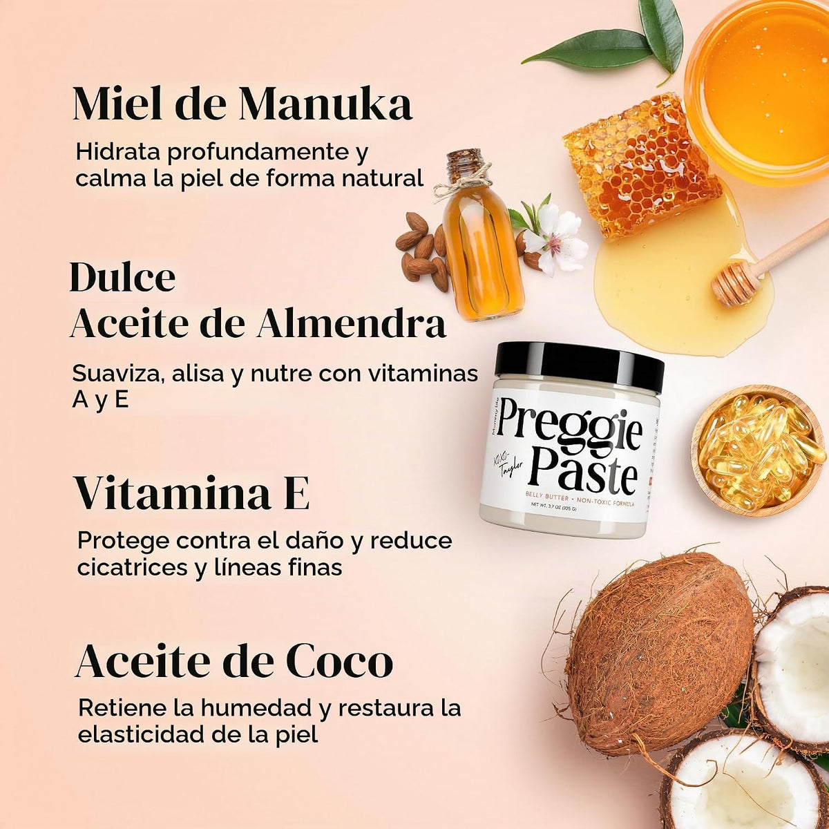 Preggie Paste Belly Butter - Crema para estrías para el embarazo, 3...