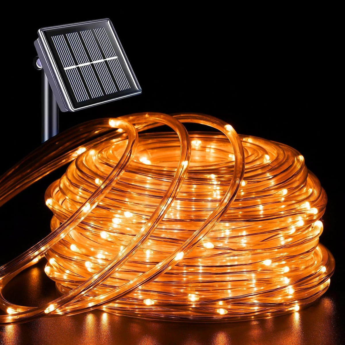 QITONG Luces solares de Halloween naranjas, 66 pies, 200 luces LED...